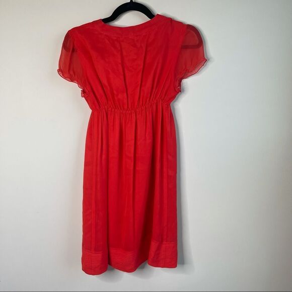 Joie red silk babydoll‎ dress size XS y2k valentine - Picture 3 of 4